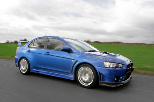 A rare sight - a Mitsubishi Lancer Evolution at a standstill (almost). Blink and you'll miss it.