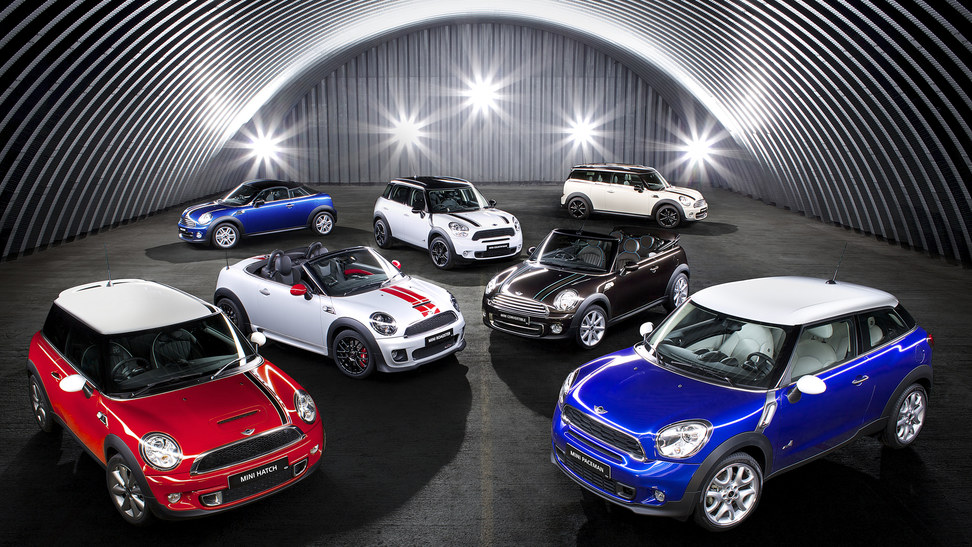 The MINI range. Notice the size… Bigger and Bigger… Uglier and Uglier...
