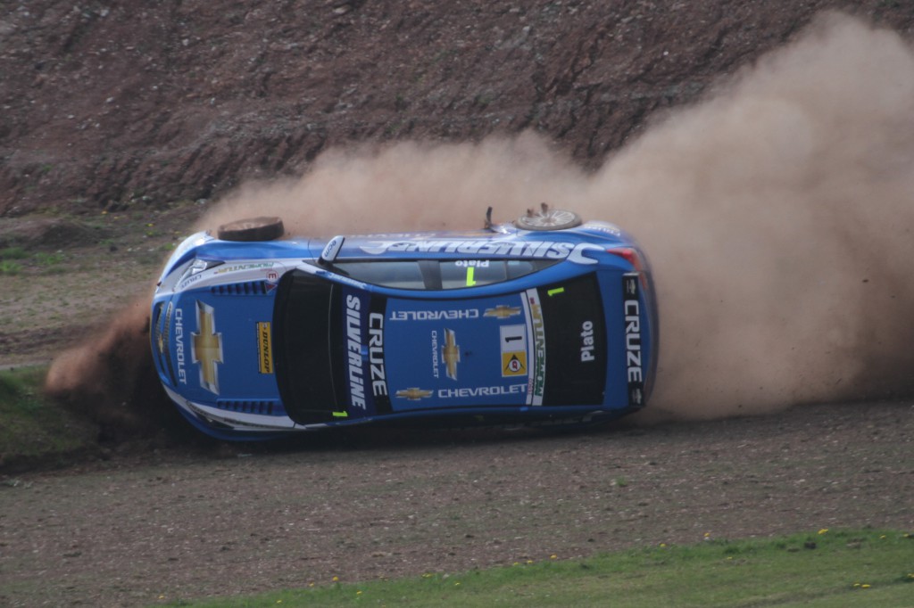 Plato's pushing so hard he's on two wheels... Photo Credit: BTCC.net