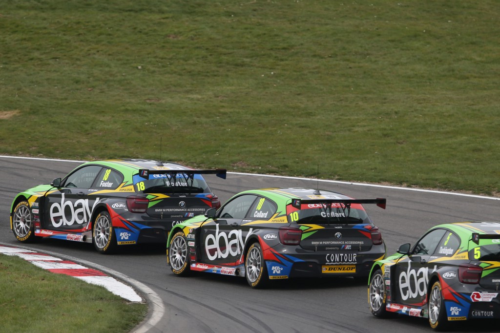 Formation flying: the eBay motors BMWs proved they have the performance to challenge for the title this year. Image Credit: BTCC.net