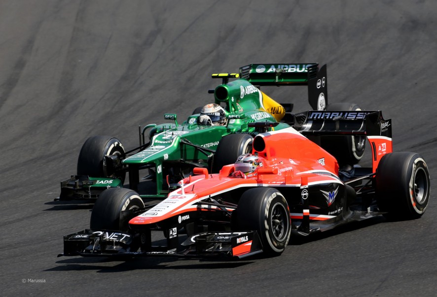 Caterham and Marussia have been fighting it out throughout 2014 at the back of the grid. Image Credit: f1fanatic.co.uk