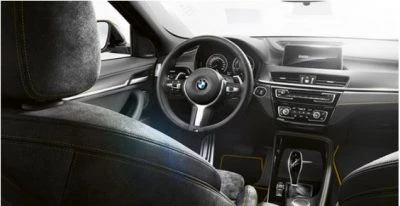 Interior of the BMW X2 SUV.