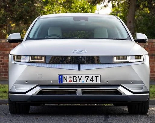 Front view of the 2023 Hyundai Ioniq 5 in silver.