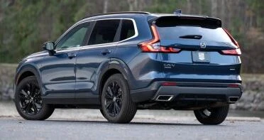 2024 Honda CR-V SUV hybrid exterior view in blue