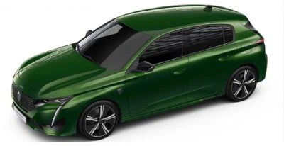 2024 Peugeot 308 Hatch three-quarter view in green