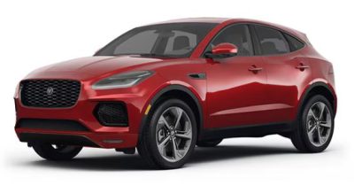 2024 Jaguar E-Pace SUV front and side in red