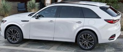 2024 Mazda CX-70 mild-hybrid SUV rear view in white